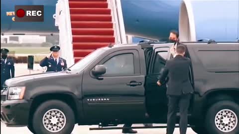 Joe Biden * Makes* Sure He Don't Slips From Stairs