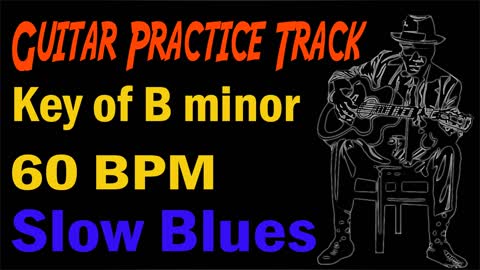 Slow Blues Backing Track 60 bpm in the Key of Bm