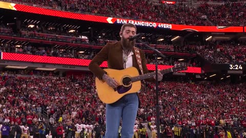 Super Bowl LVIII Live! Watch PostMalone's performance of America the Beautiful: SBLVIII