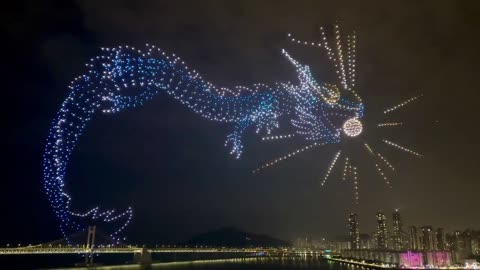 New Years in Busan, South Korea had a whole dragon