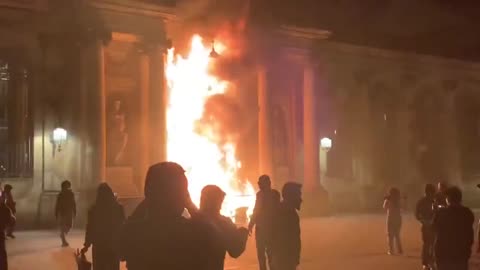 Bordeaux town hall set on fire in France pension protests