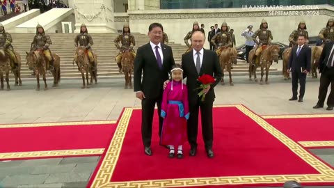 Russia's Putin receives official welcome in Mongolia, kicking off state visit despite ICC warrant