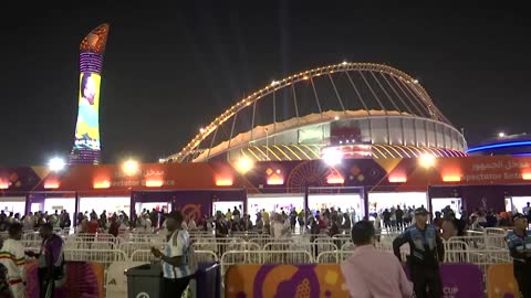 Soccer stadium tower shows get well message for Pele