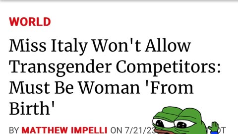 NewsFlash: Miss Italy Won't Allow Transgender Competitors: Must Be Woman 'From Birth'