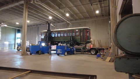 Unloading Charlotte Trolley 85 At The Belmont City Works