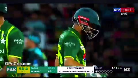 Fakhar zaman batting against New Zealand