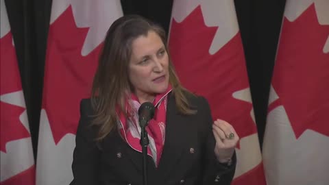 Canada: Deputy PM Chrystia Freeland speaks with reporters in Hamilton as Cabinet Meets – January 24, 2023