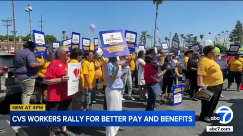 CVS workers rally in South LA for better pay and benefits