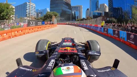 Red Bull F1 car demo with Perez in the streets of Dallas