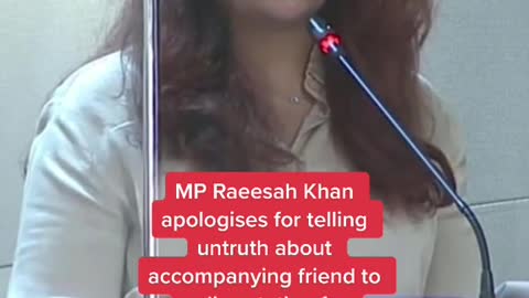 MP Raeesah Khanapologises for telling untruth about