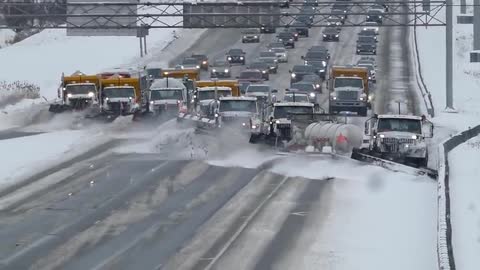 Huge Snow Pile up on Road