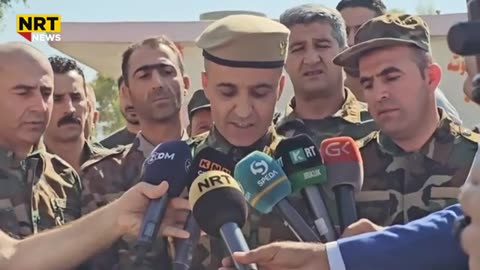 A Peshmerga sends a message to the Allies in English