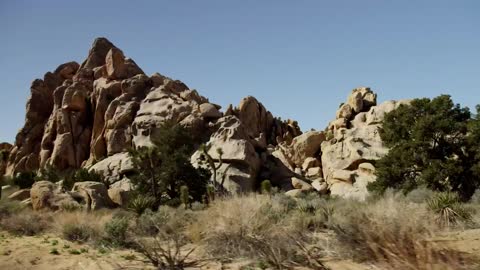 Desert with rocky mounds