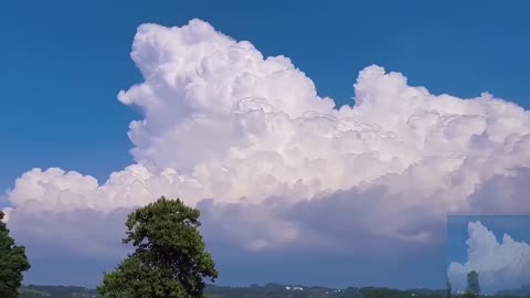 The blue sky and white clouds