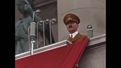 Colorized footage of Hitler entering Vienna After Anschluss