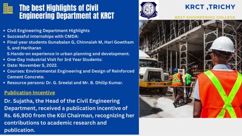 The best Highlights of Civil Engineering Department at KRCT