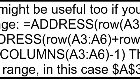 How to use Google Spreadsheet ADDRESS function to create a range