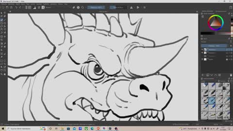 Quick Baragon bust sketch