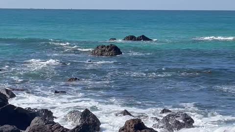 Video taken as he walked through the waves.