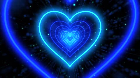 841. Heart Background💙Love Heart Tunnel Background Video Loop Heart