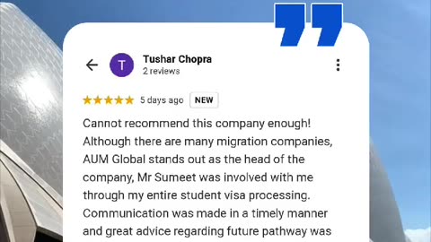 A big thank you to Mr.Tushar Chopra for the amazing 5-star review!