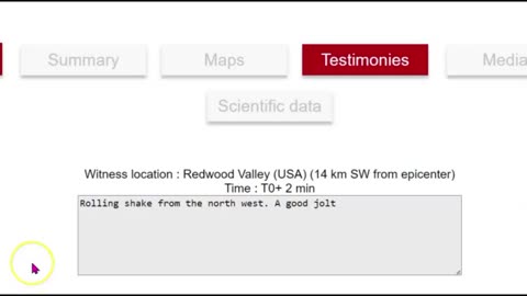 Earthquake Potter Valley, Redwood Valley M 3.5, North of Clearlake, CA