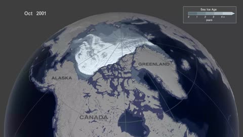 NASA video "Weekly Arctic Sea Ice Age with Graph of Ice Age By Area: 1984 - 2019"