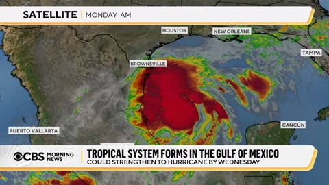 Tropical system forms in Gulf of Mexico, could strengthen to hurricane by Wednesday