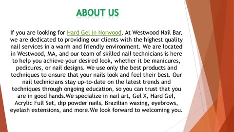 If you are looking for Hard Gel in Norwood