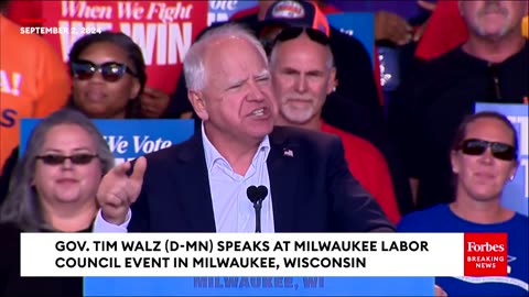 'The Blue Wall Stands Firm': Tim Walz Celebrates Union Protections During Milwaukee Rally