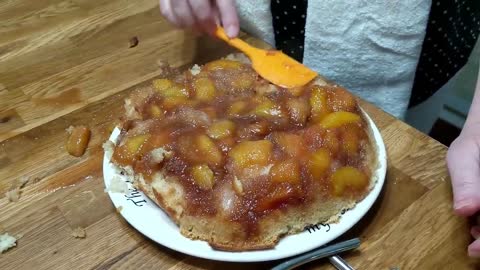 How to Make a Peach Cobbler Skillet Cake, Iron Skillet Cooking with CVC