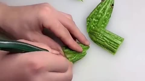 Make frog from vegetable. food Art .