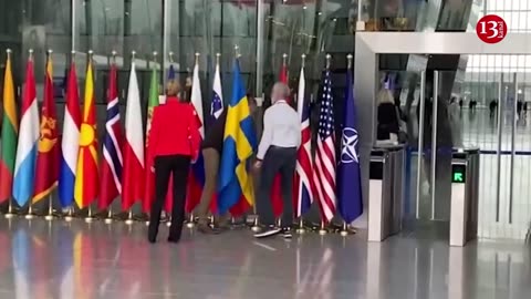 Flag of NATO’s 32nd member, Sweden, raised at alliance’s headquarters