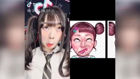 Cute Funny Face Show Tik Tok Video Anime