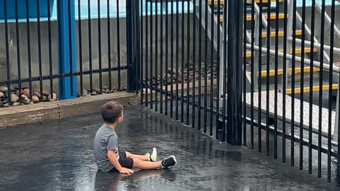 Little Boy Gets Caught In Coaster's Splash Zone