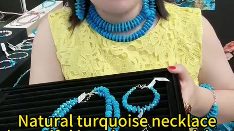 GN-024 Natural turquoise necklace beautiful jewelry as surprising present for Mom family