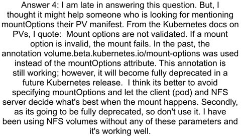 Kubernetes NFS Mount Options