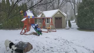 Suburban sledding