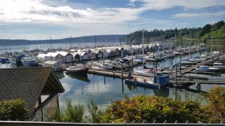 Coffee sipping spot at Brownville Marina