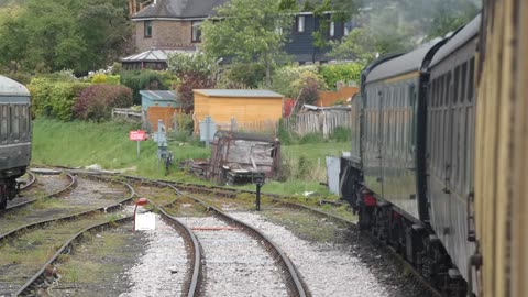 British Railways 4144 Steam Engine Pulls Us Into Tenterden Town Station 2022