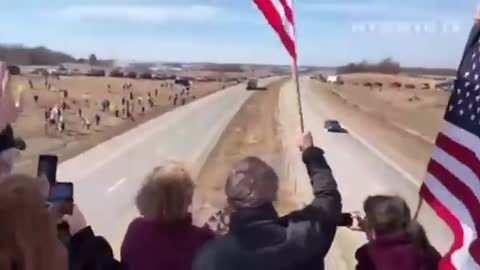 USA Truckers from Strafford, Missouri right now, where county Firefighters showed