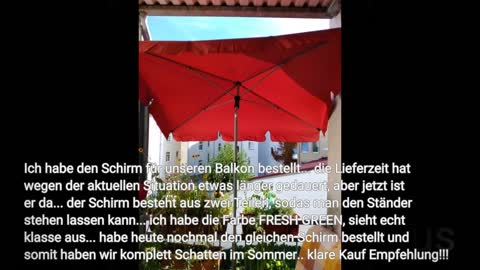 Doppler Active – Rechteckiger Sonnenschirm für Balkon und Terrasse – Knickbar – 180x120 cm