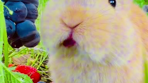 Bunny taste grapes 🍇