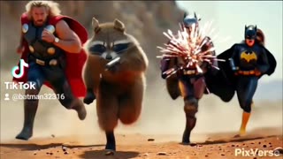 Thor and rocket and Mandalorian and batgirl ai