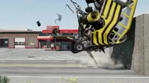 Simulated crash tests at different speeds