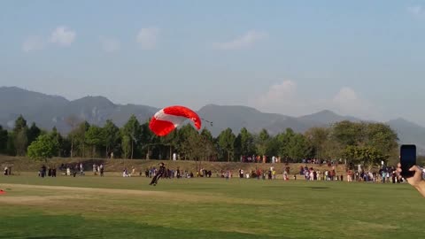 Stunning Act Performed by a Paratrooper at festival.