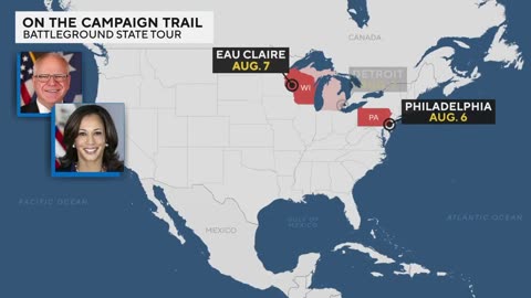 Kamala Harris & Donald Trump each campaign in key battleground states