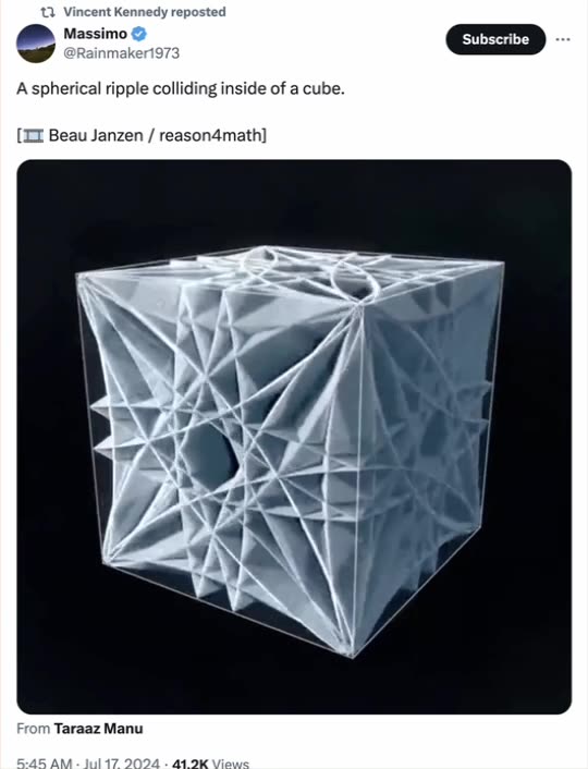 Ripple colliding inside a cube