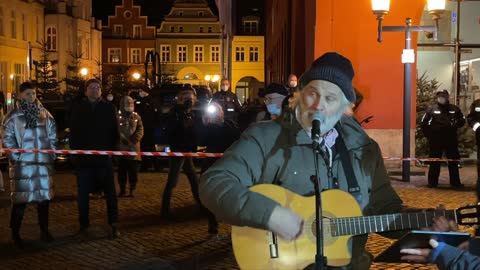 Greifswald: Thomas auf der Kundgebung