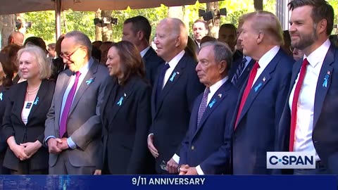 Trump & J.D. Vance join Biden, Harris and Mike Bloomberg at the 9/11 Ceremony in New York